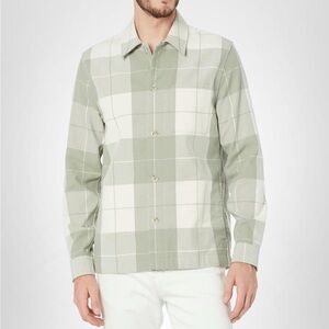 Vince Men's Stone Plaid Overshirt | Large